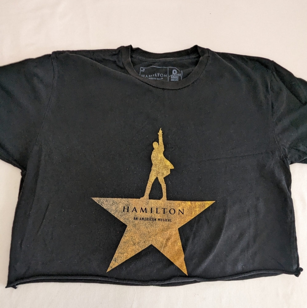 Hamilton the Musical Black Cropped Tee Large
